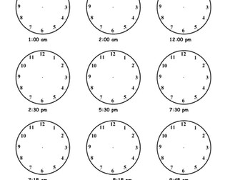 Reading analogue clocks / solve time word problems