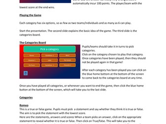 Romeo and Juliet Pointless Revision Quiz