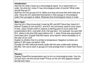 Y3 Ancient Egypt Topic Chronological Order