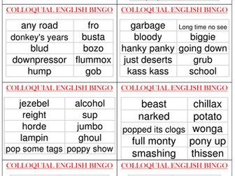 Colloquial English Bingo