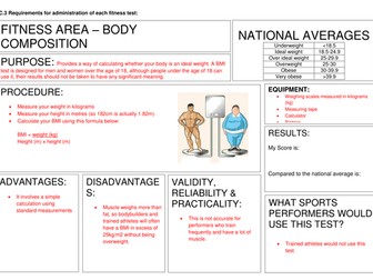 Fitness Testing Task cards
