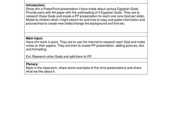 Y3 Ancient Egypt ICT Research Egyptian Gods