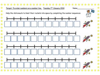 Fill in missing numbers on number lines