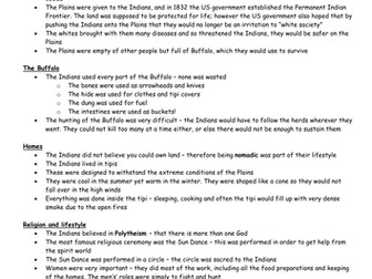 American West revision notes