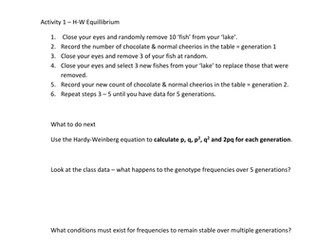 investigating the Hardy Weinburg Equation