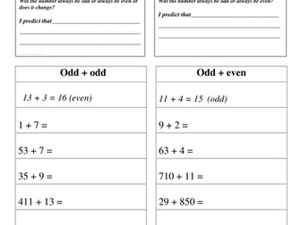 Odd and even number investigation