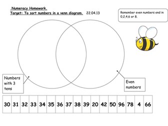 Sort numbers in a Venn diagram