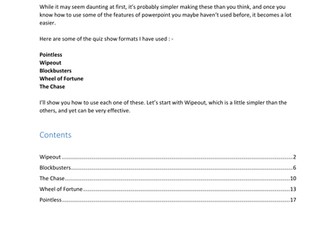 Making Powerpoint Starters based on Quiz Shows