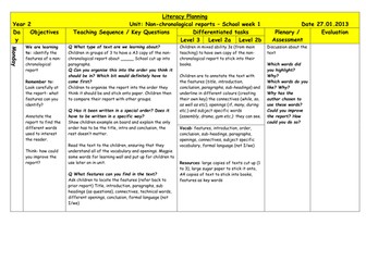 Non-chronological Report Planning based on school