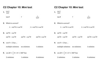 C2 Edexcel chapter summary tests