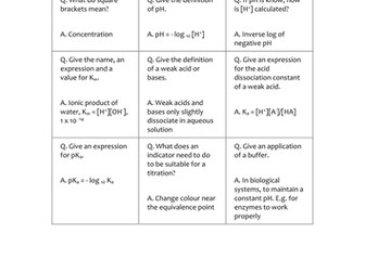 Unit 4 Acids and bases quiz quiz trade cards