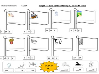 ch, sh, th word building