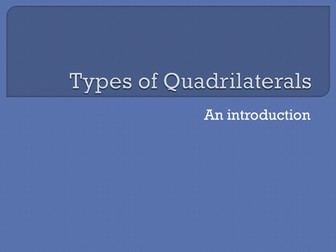 Introduction to quadrilaterals