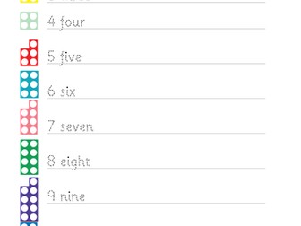 Writing numbers 1 to 10 in words handwriting