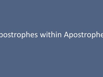 Apostrophes within Apostrophes