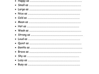 Simile worksheet.