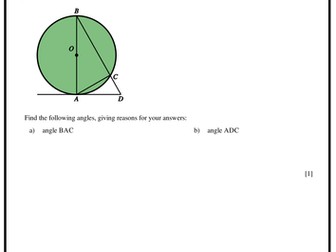 Circle Theorems - Advanced with reasons