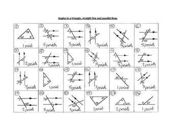 Angle reasoning 'points' worksheet