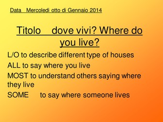 Describing where I live in Italian