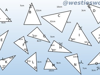 Congruent triangles Matching activity