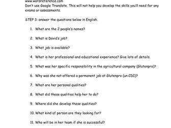 N5 Job interview listening preparation