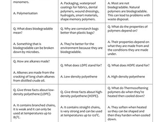 Polymers Quiz Trade Cards