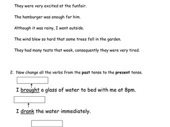 Verbs - past and present tense