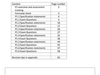Edexcel Physics P1 Study and Revision Pack (H)