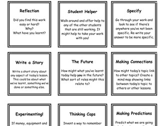 Whole School Extension Cards