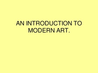 THE DEVELOPMENT OF MODERN ART