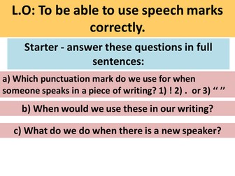 Using speech marks