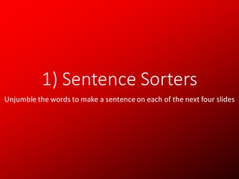 Sentence sorter starter