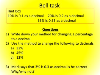 Percentages of an Amount with a Calculator Resources | Tes