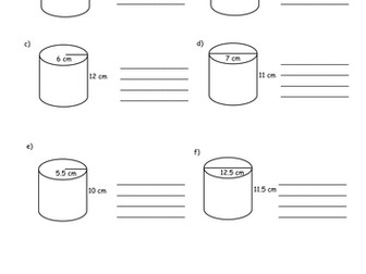 Worksheets Volume Of Cylinders Worksheet volume of cylinders worksheet by holyheadschool teaching resources tes