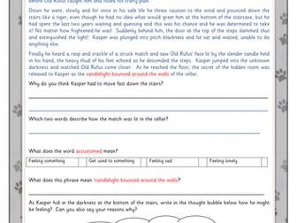 Year 2 story and comprehension worksheet