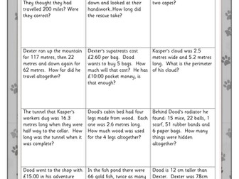Year 4/5 word problems