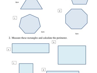 Y4 Perimeter worksheet