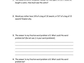 Fraction word problems
