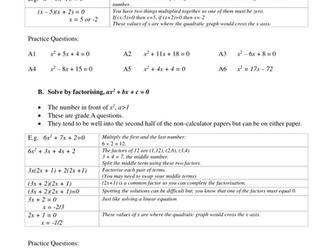 Quadratic equation revision