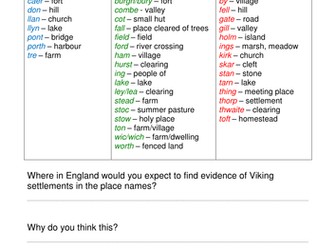 Using place names to explore settlements