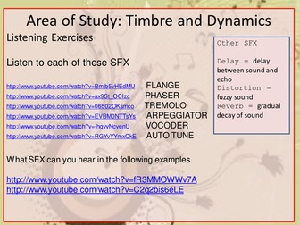 AQA GCSE MUSIC LISTENING IDEAS