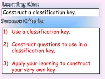 Classification Keys (Low ability)