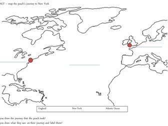 James and The Giant Peach - Map his journey
