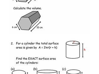 Formulae (includes Change of Subject)