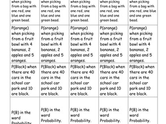 Calculate probabilites of events