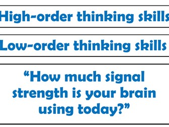Bloom's Taxonomy (Thinking Skills)