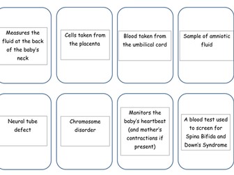 GCSE Child Development - tests in pregnancy snap