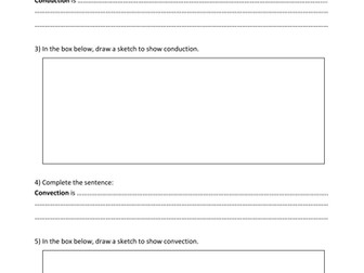 KS3 Conduction and convection review worksheet 