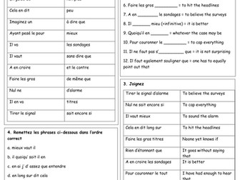 Advanced Level French Revision- Collection of resources on key phrases for essay writing