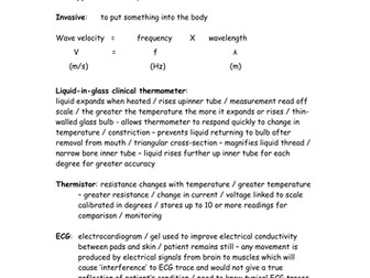 Unit 8 Medical Physics Revision Notes